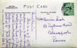 Post cards from William Fish to his children.
William was a master butcher in Blackpool which was a reserved occupation from the beginning of the war. However in 1917 it appears he was called up aged 36 and served in England with the R.G.A. Army records show him training at Prees Heath camp from 18th July 1917 to 10th October 1917 before being posted to Lydd in Kent. Shared by his grand-daughter Judith Kaye.