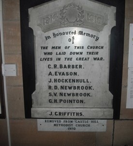 Castle Hill Methodist Chapel Memorial